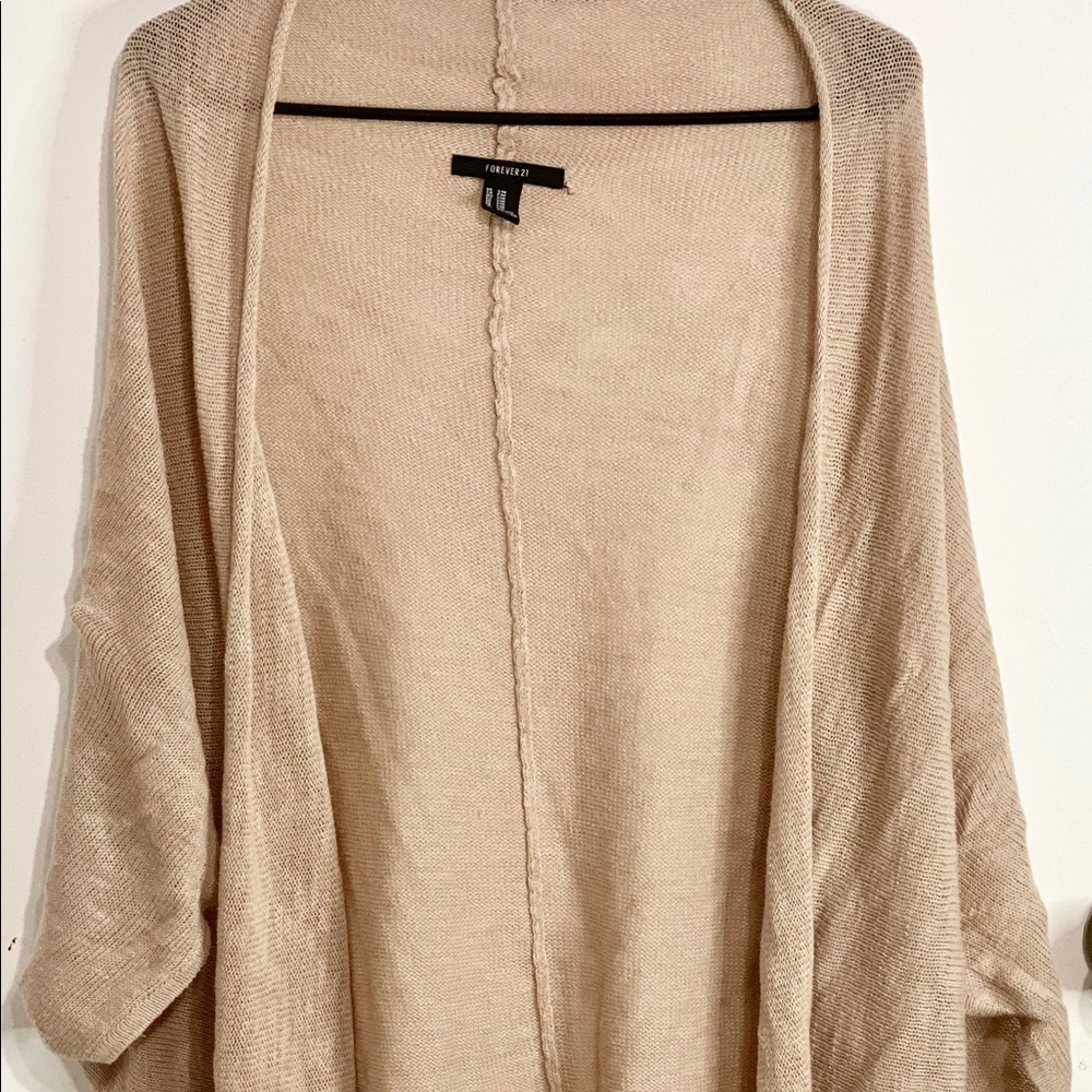 Forever 21 Long Tan Cardigan